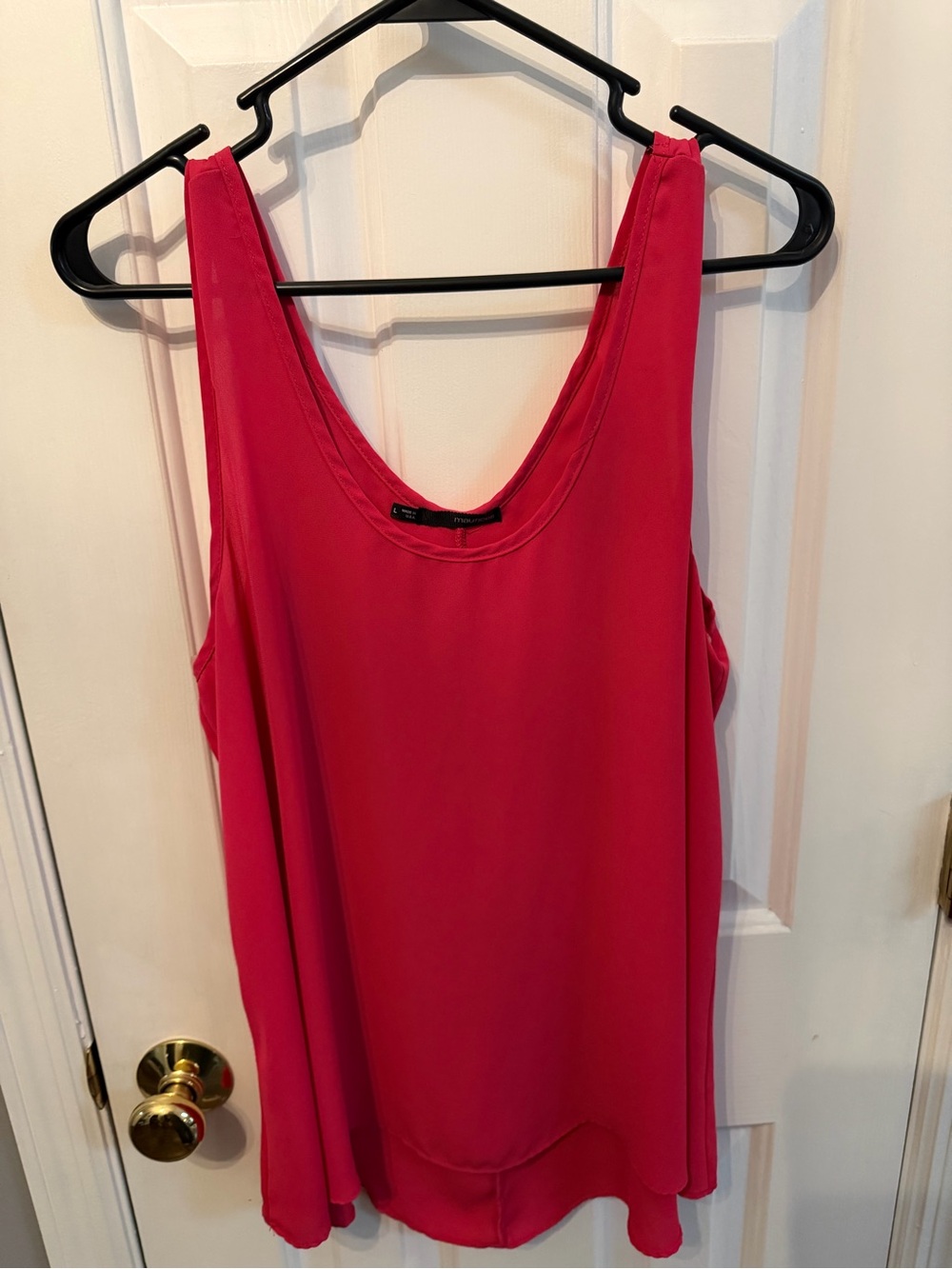 Maurices Bright Pink Scoop Neck Tank Bow on Back